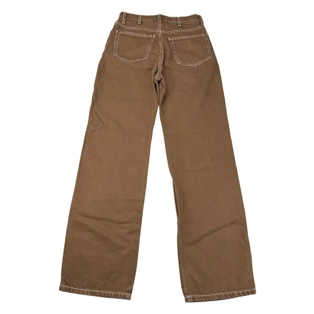 REFORMATION Cowboy High Rise Straight Jeans Size 23 Chocolate